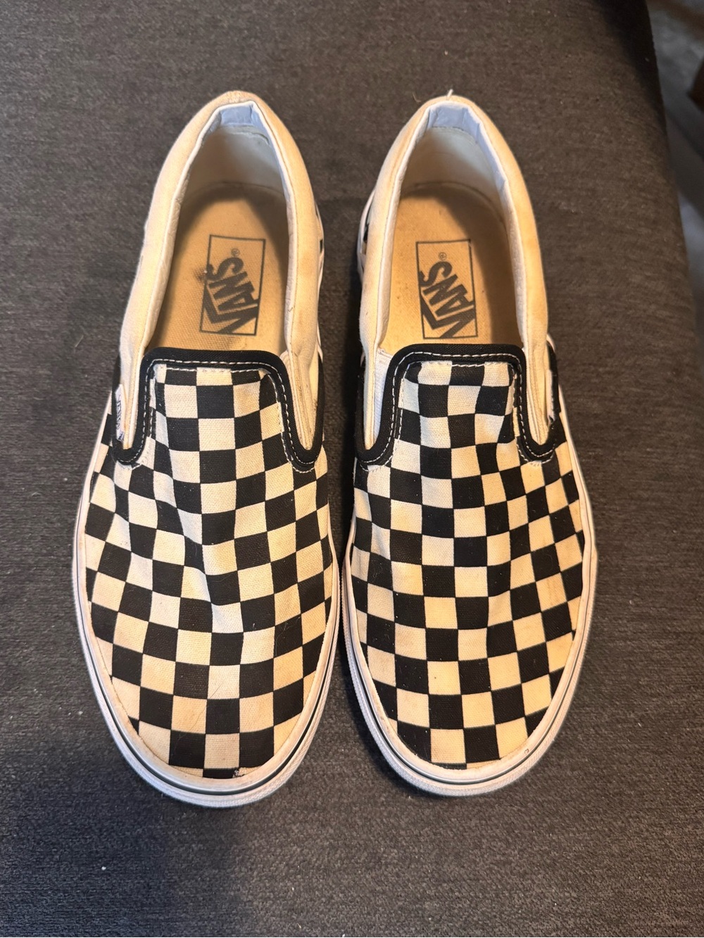 Vans Checkerboard Slip-On Sneakers - Black & White